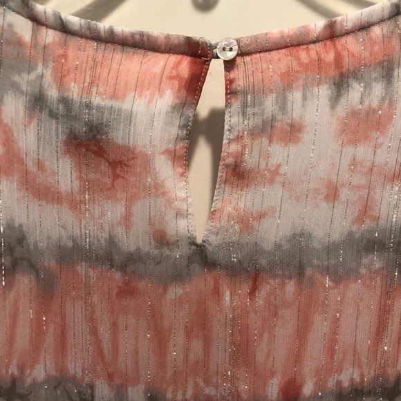 Alfred Dunner Women's Sz 12 Blouse in Pink and Gray Silky Lined Embellished - Picture 6 of 8